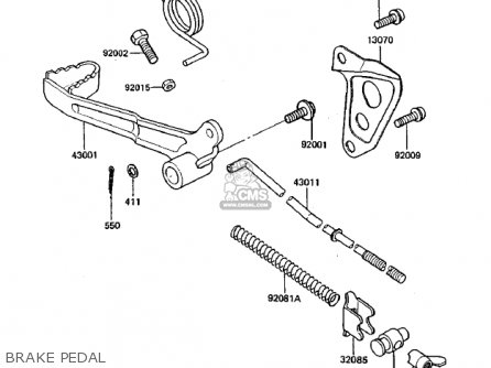 BRAKE PEDAL - KDX250-B3 KDX250 1983 USA CANADA