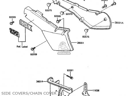 SIDE COVERS/CHAIN COVER - KDX250-B3 KDX250 1983 USA CANADA