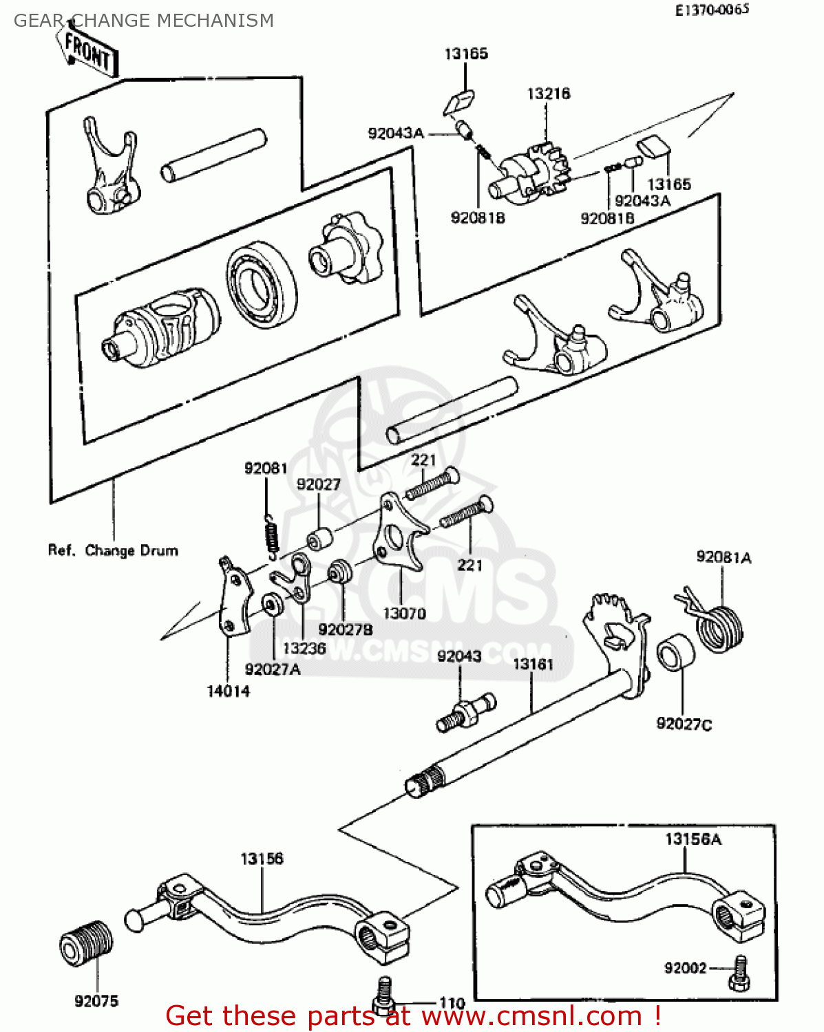 GEAR CHANGE MECHANISM KDX250-B4 KDX250 1984 USA CANADA