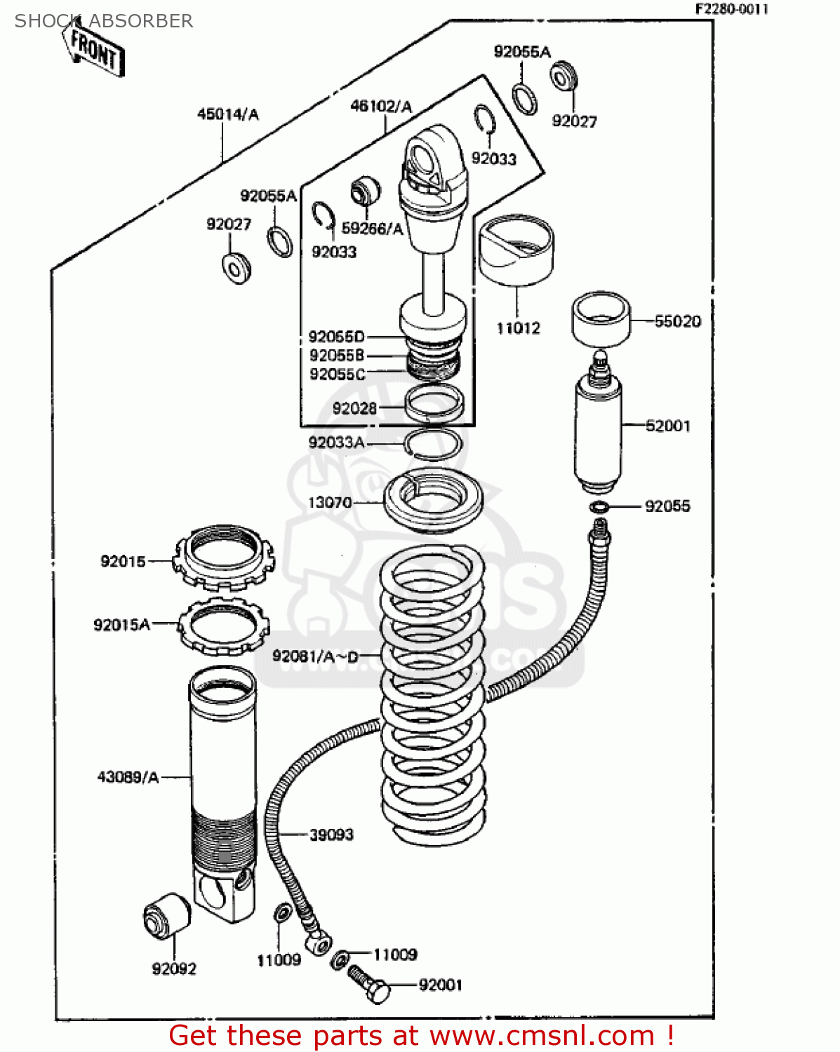 SHOCK ABSORBER KDX250-B4 KDX250 1984 USA CANADA