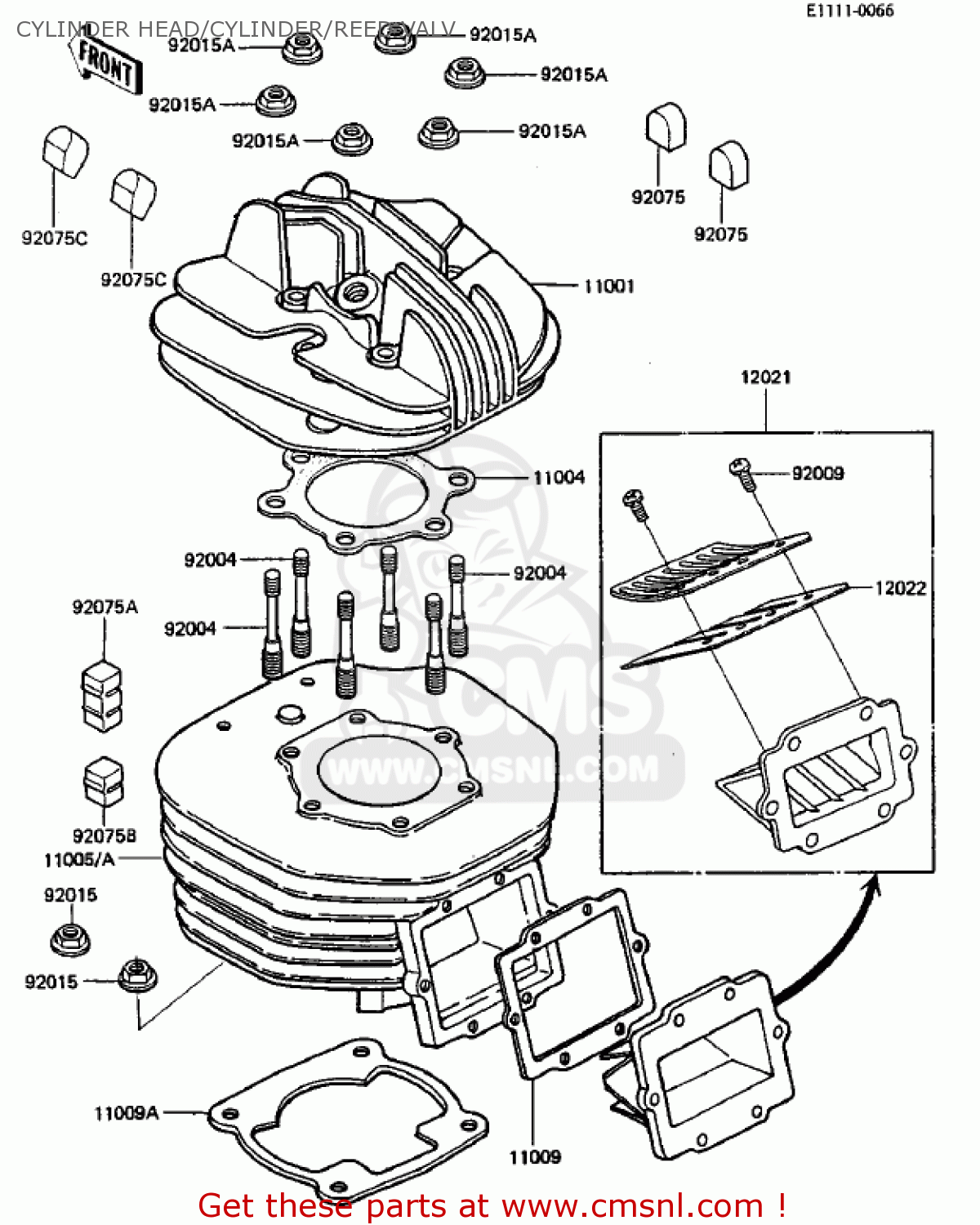 CYLINDER HEAD/CYLINDER/REED VALV KDX250-B4 KDX250 1984 USA CANADA