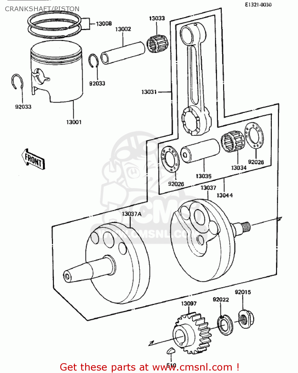 CRANKSHAFT/PISTON KDX250-B4 KDX250 1984 USA CANADA
