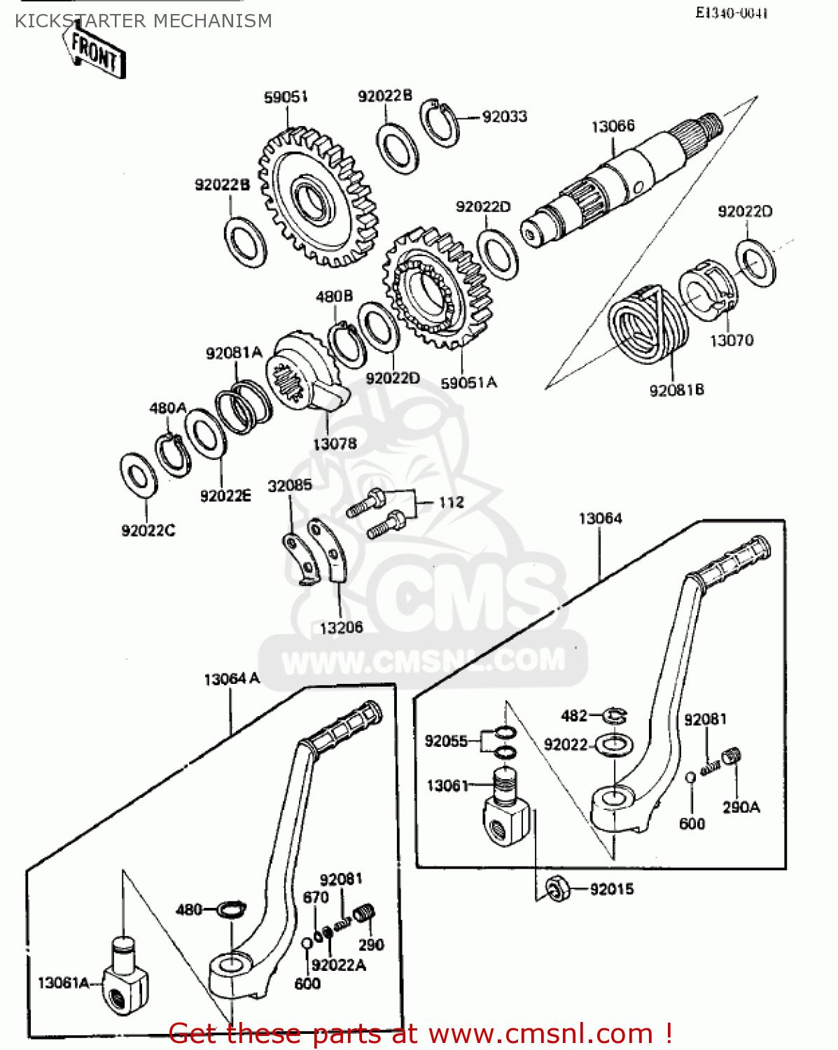 KICKSTARTER MECHANISM KDX250-B4 KDX250 1984 USA CANADA