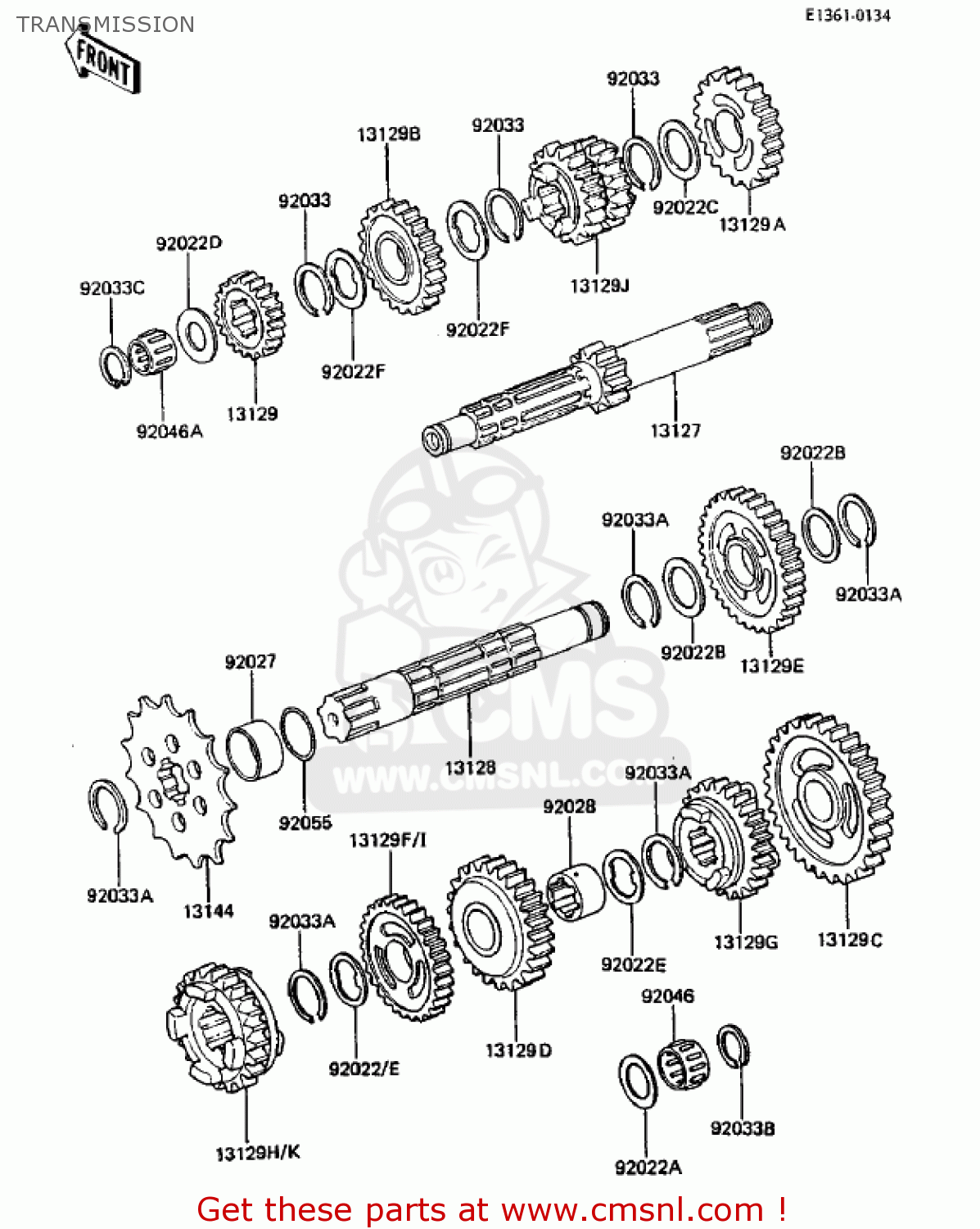 TRANSMISSION KDX250-B4 KDX250 1984 USA CANADA