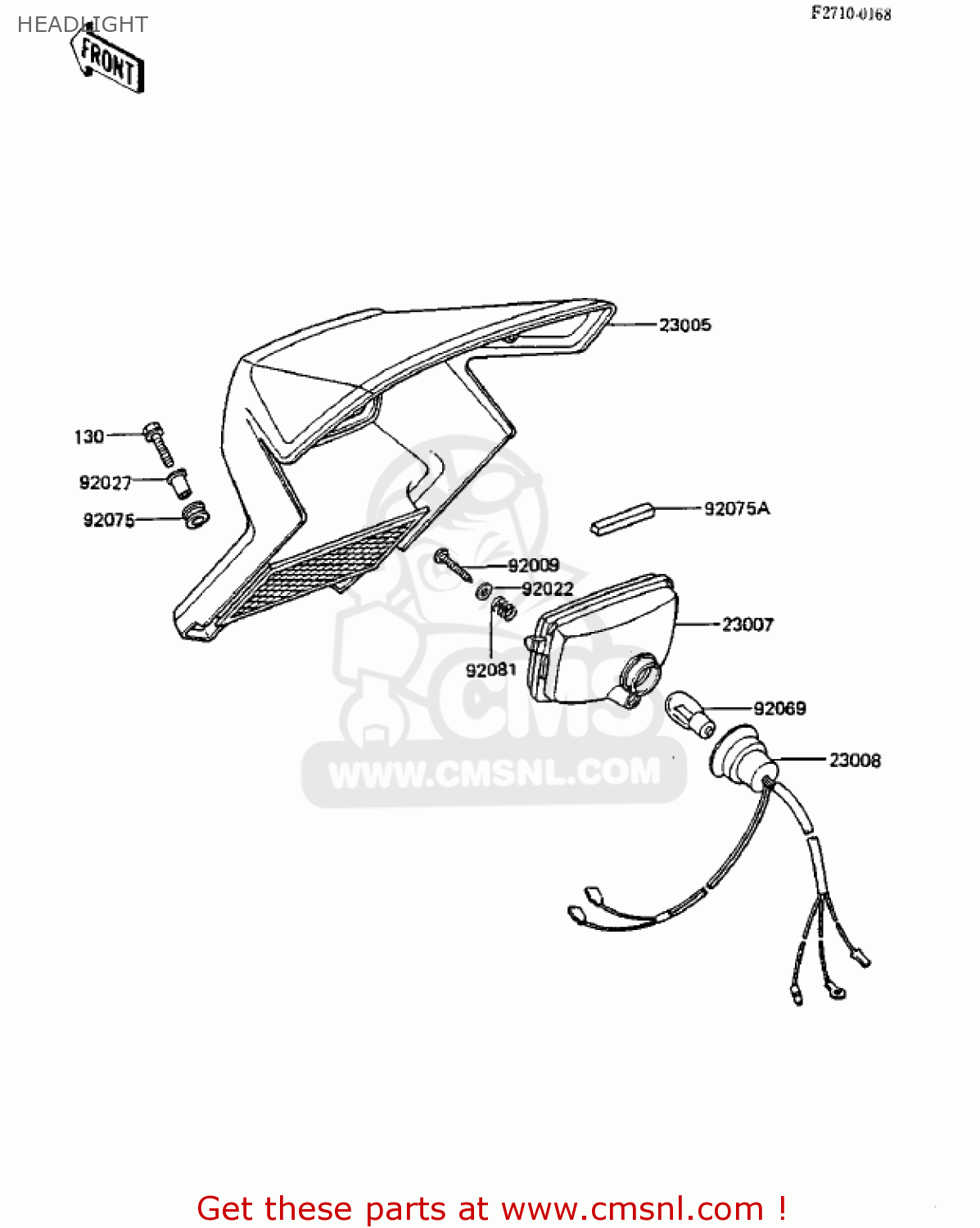 HEADLIGHT KDX250-B4 KDX250 1984 USA CANADA