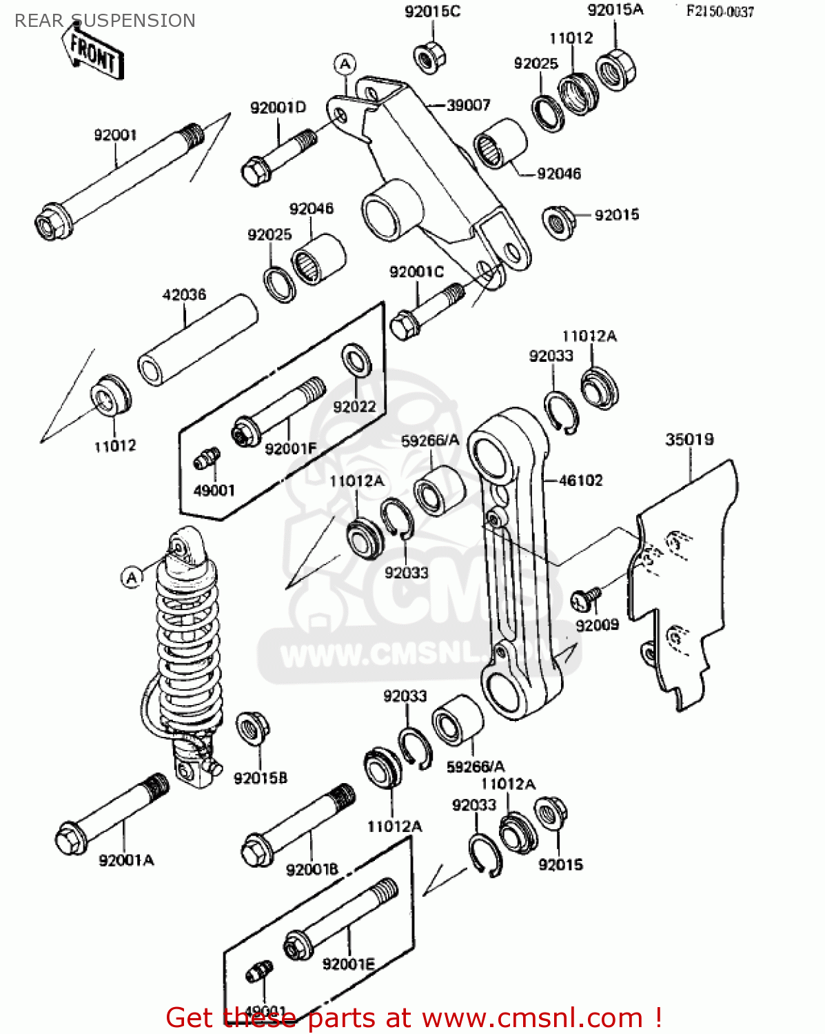 REAR SUSPENSION KDX250-B4 KDX250 1984 USA CANADA