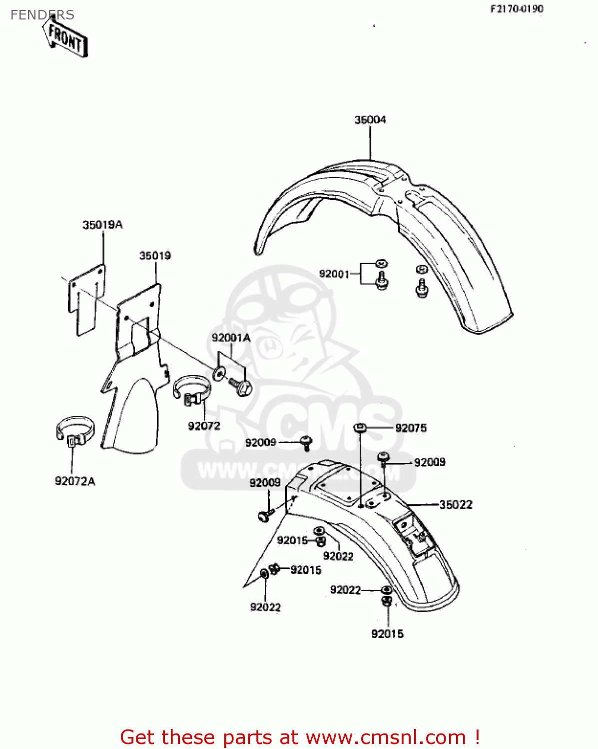 FENDERS KDX250-B4 KDX250 1984 USA CANADA