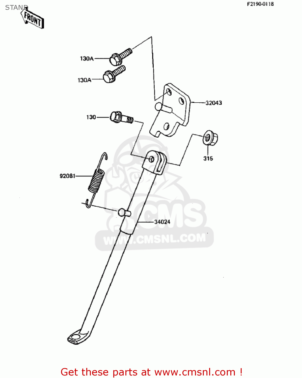 STAND KDX250-B4 KDX250 1984 USA CANADA