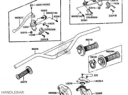 HANDLEBAR - KDX250-B4 KDX250 1984 USA CANADA