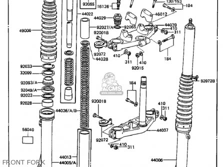 FRONT FORK - KDX250-B4 KDX250 1984 USA CANADA