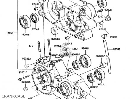 CRANKCASE - KDX250-B4 KDX250 1984 USA CANADA