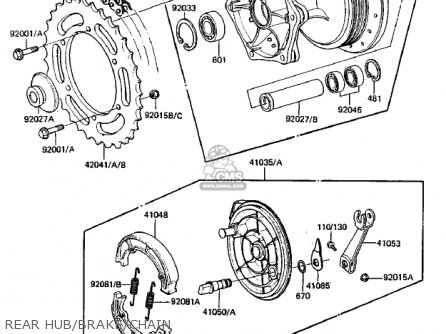 REAR HUB/BRAKE/CHAIN - KDX250-B4 KDX250 1984 USA CANADA