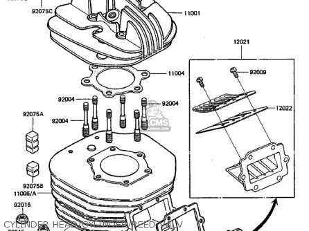 CYLINDER HEAD/CYLINDER/REED VALV - KDX250-B4 KDX250 1984 USA CANADA