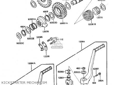 KICKSTARTER MECHANISM - KDX250-B4 KDX250 1984 USA CANADA