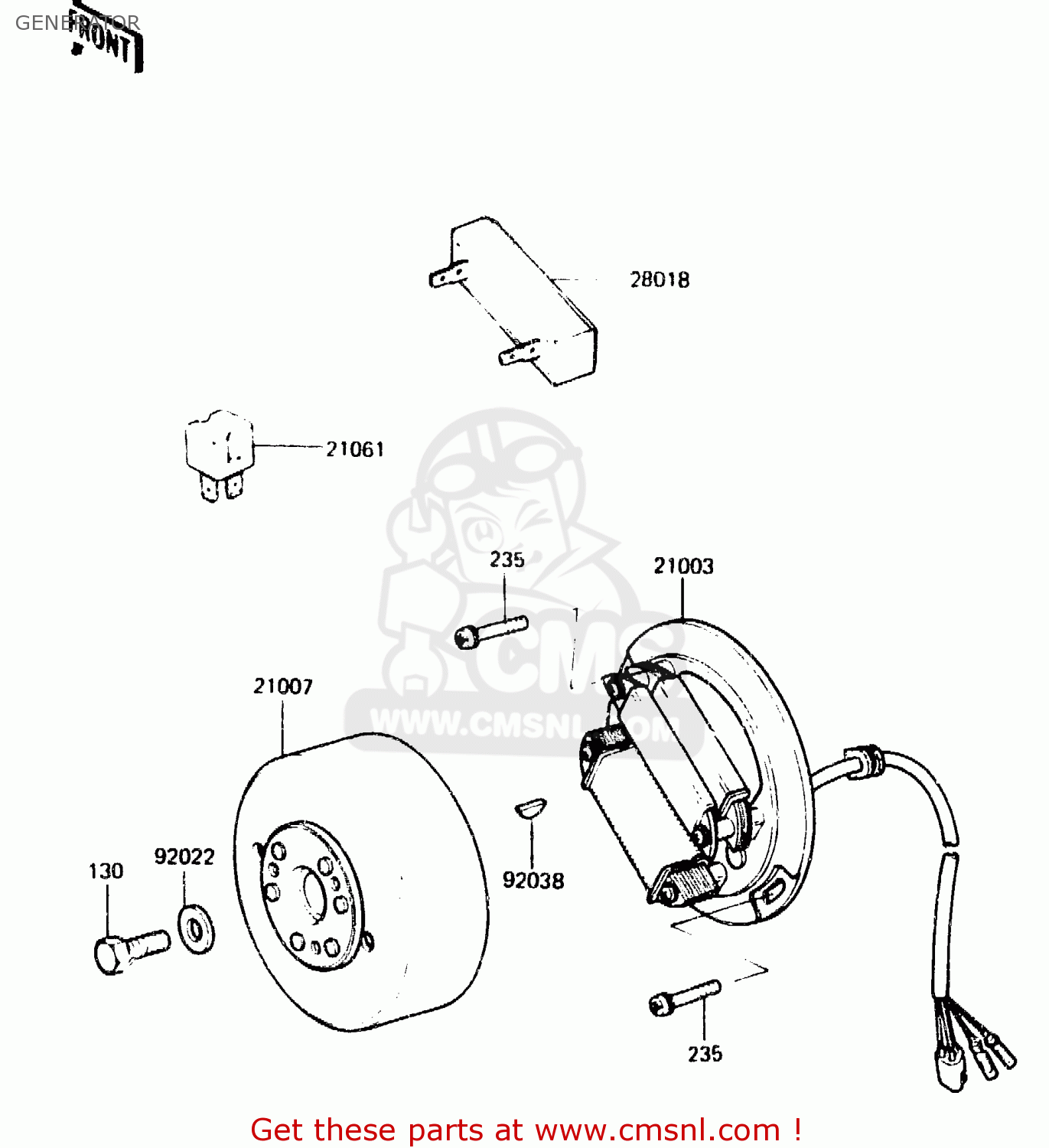 GENERATOR KDX250-C1 1983 AUSTRALIA