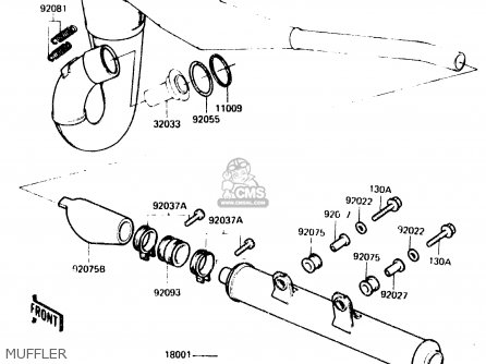 MUFFLER - KDX250-C1 1983 AUSTRALIA