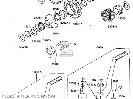 KICKSTARTER MECHANISM - KDX250-C1 1983 AUSTRALIA