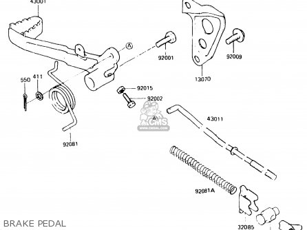 BRAKE PEDAL - KDX250-C1 1983 AUSTRALIA