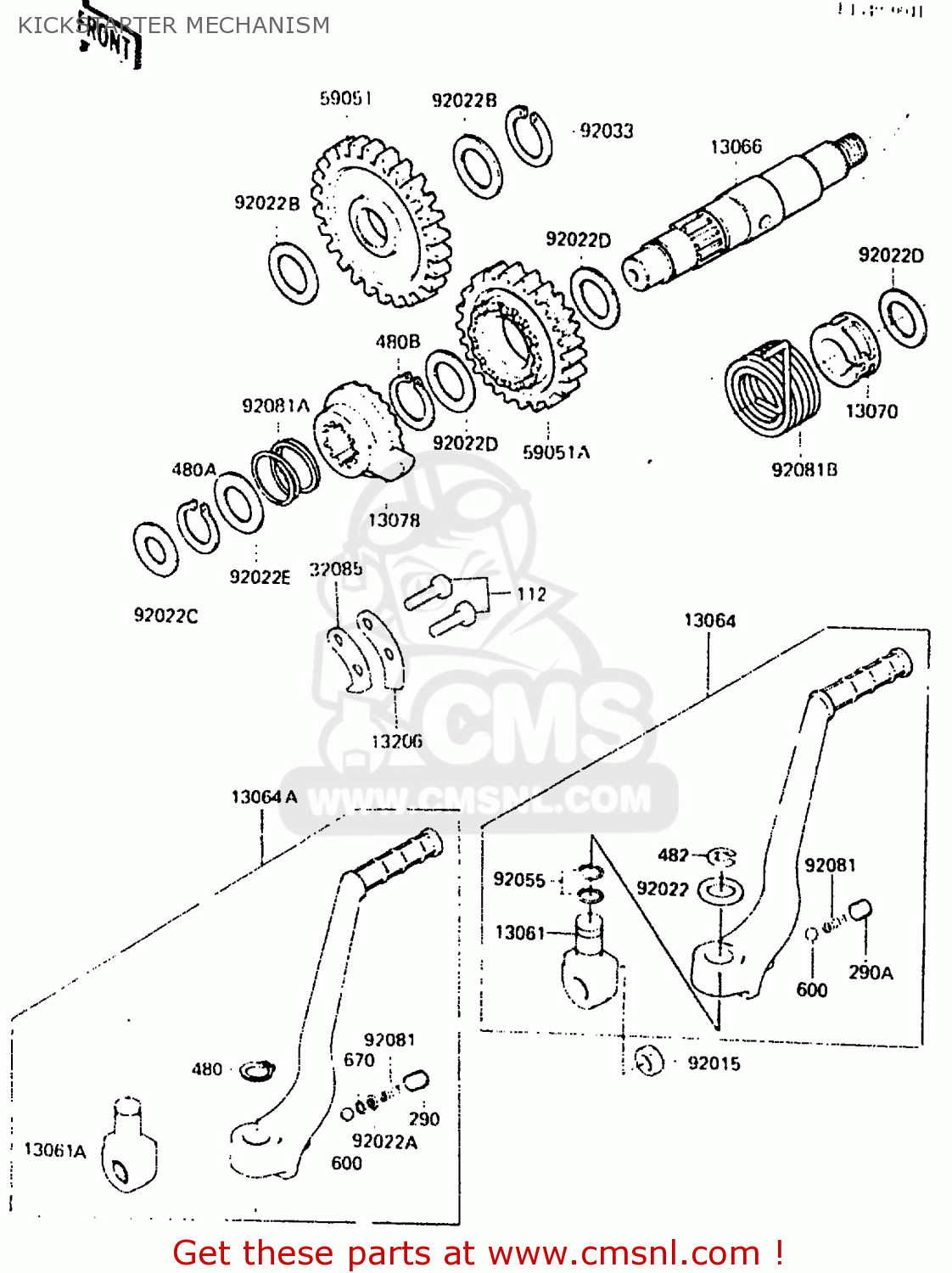 Kawasaki KDX250-C2 1984 AUSTRALIA KICKSTARTER MECHANISM - buy original ...