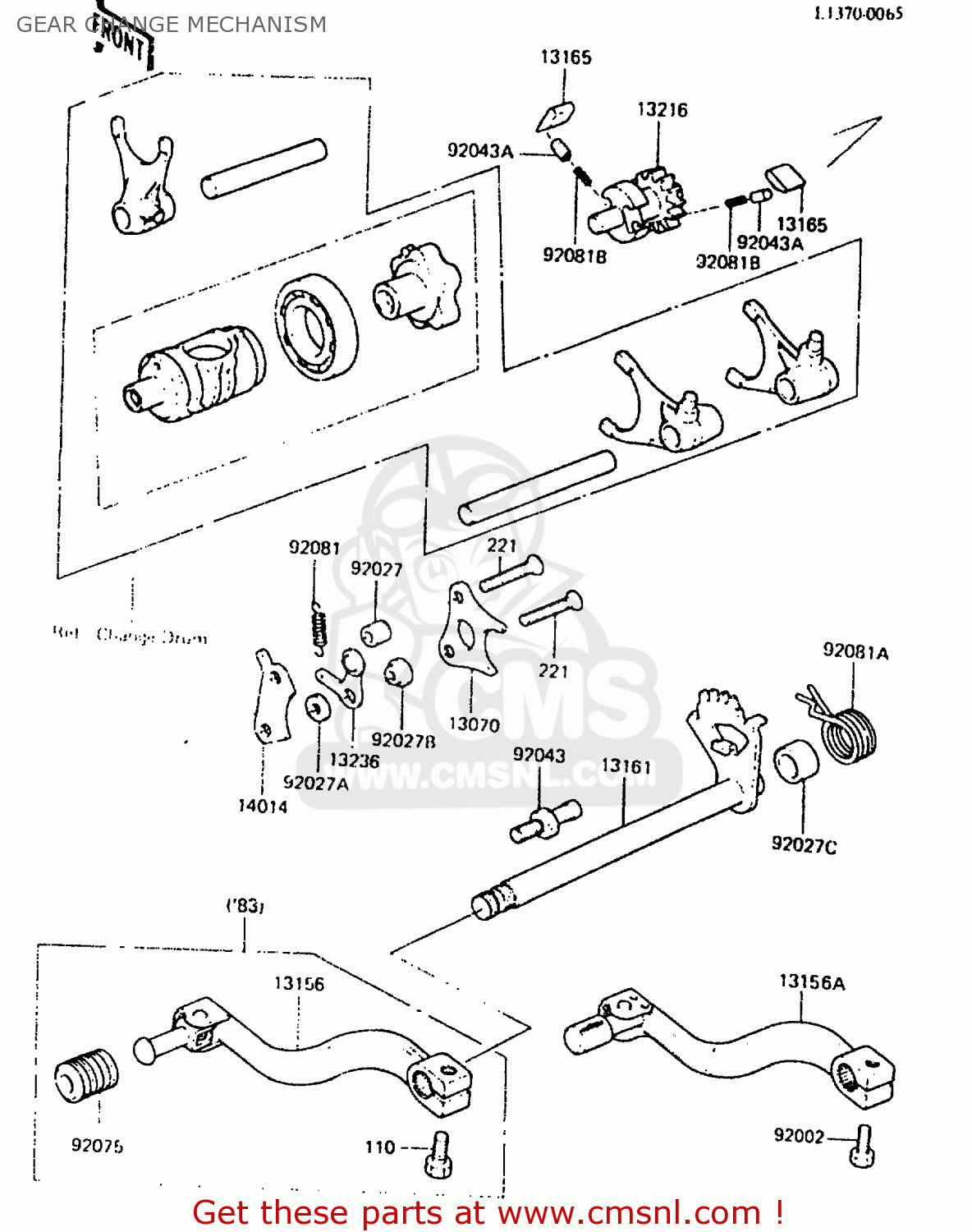 GEAR CHANGE MECHANISM KDX250-C2 1984 AUSTRALIA