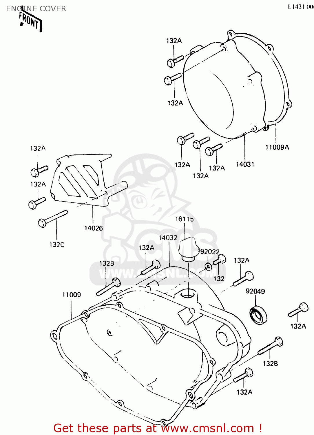 ENGINE COVER KDX250-C2 1984 AUSTRALIA