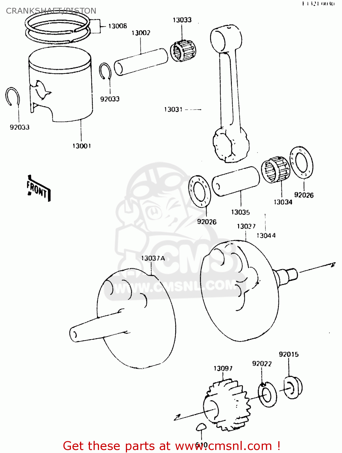 CRANKSHAFT/PISTON KDX250-C2 1984 AUSTRALIA