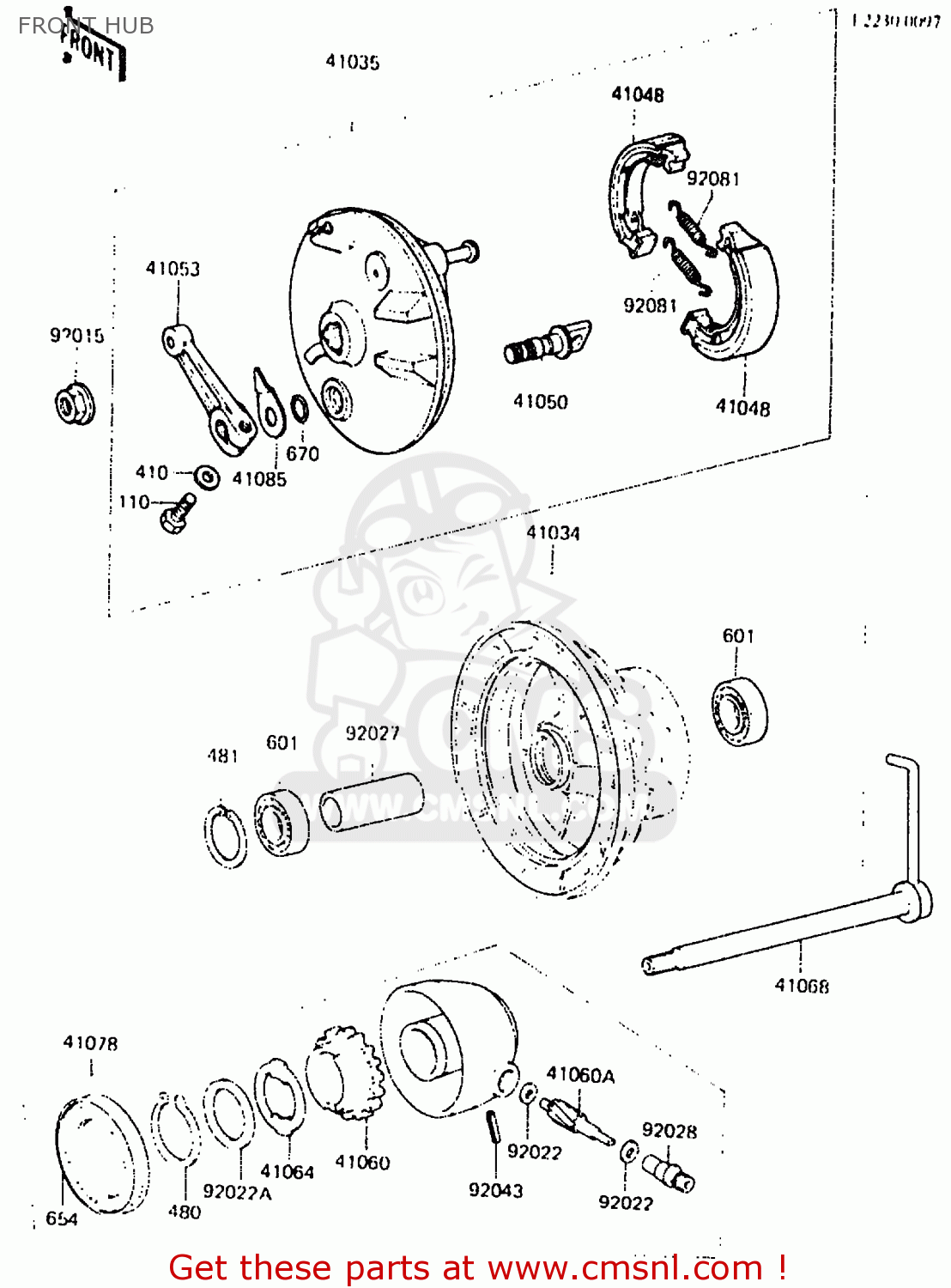 FRONT HUB KDX250-C2 1984 AUSTRALIA