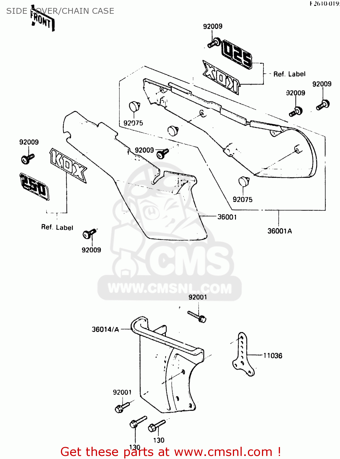 SIDE COVER/CHAIN CASE KDX250-C2 1984 AUSTRALIA