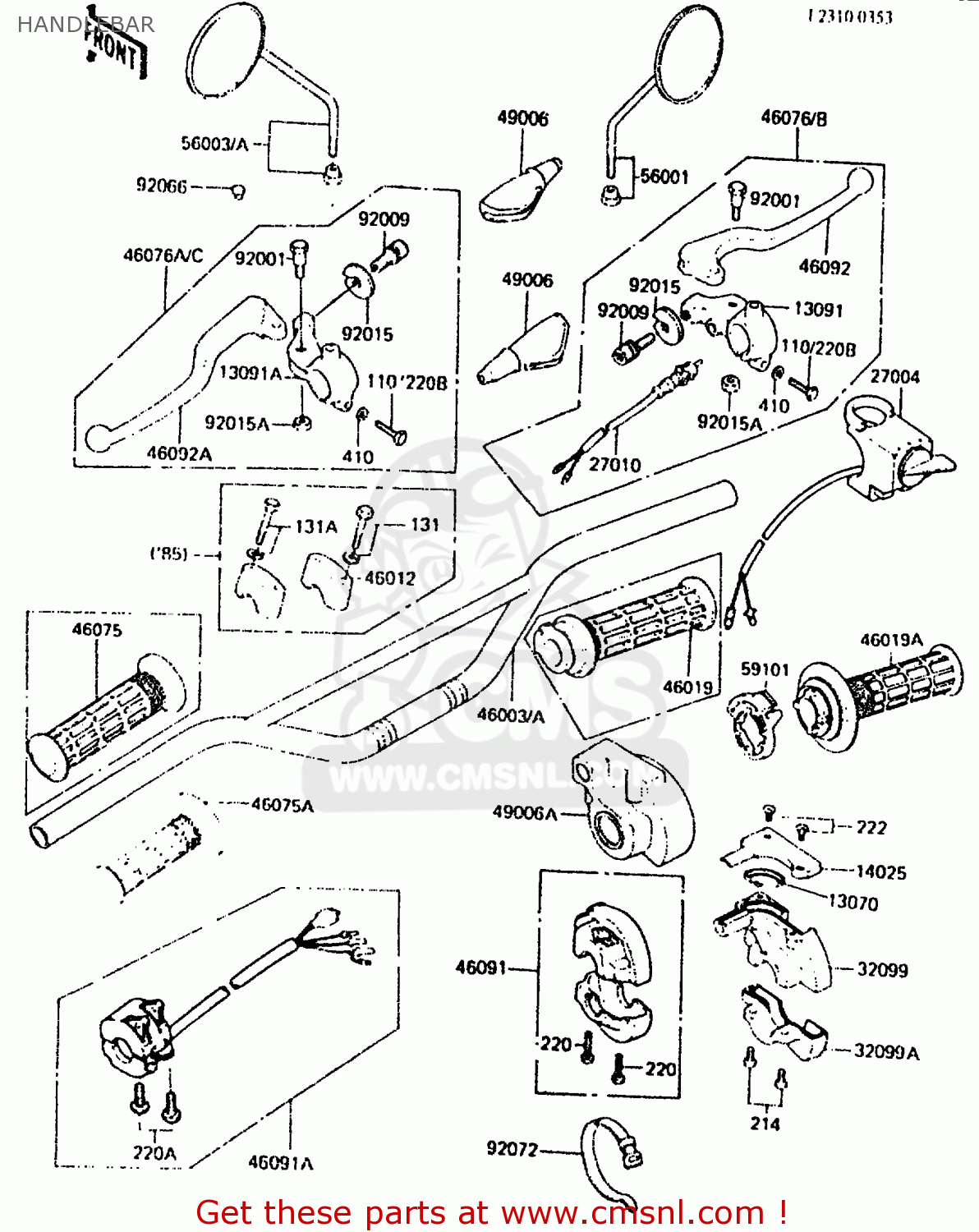 HANDLEBAR KDX250-C2 1984 AUSTRALIA