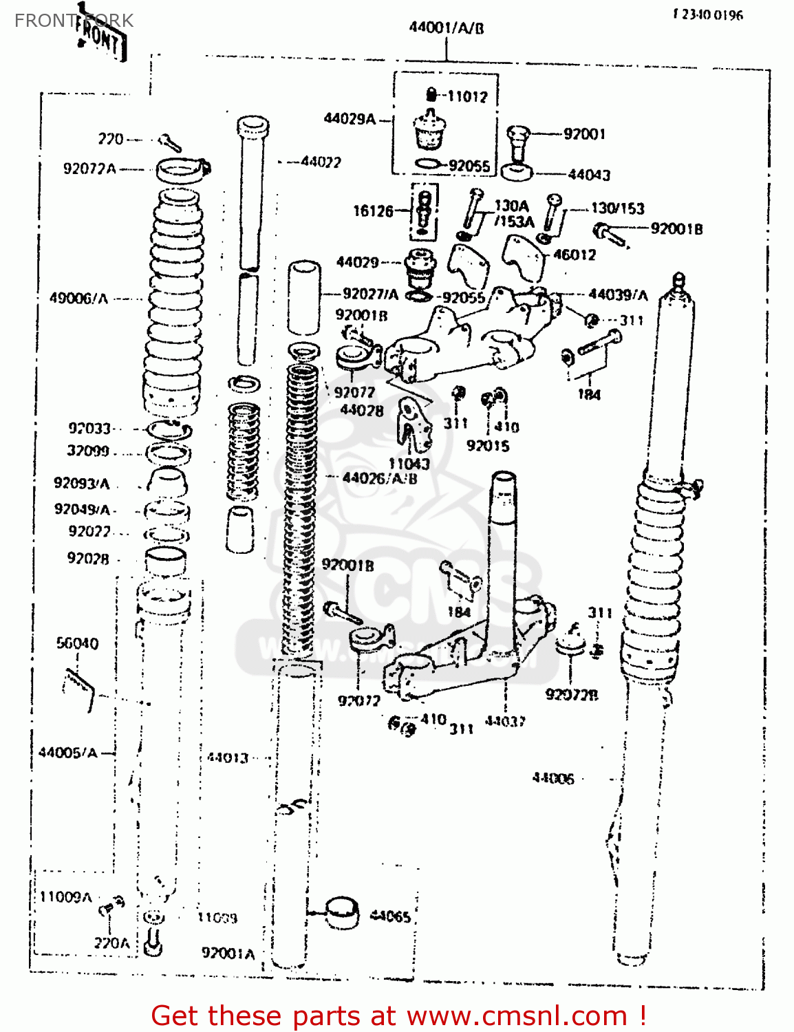FRONT FORK KDX250-C2 1984 AUSTRALIA