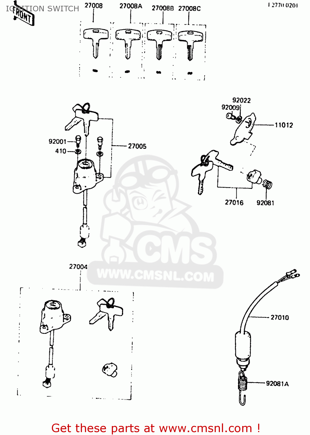 IGNITION SWITCH KDX250-C2 1984 AUSTRALIA