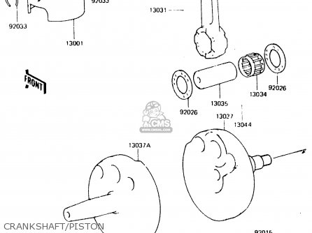 CRANKSHAFT/PISTON - KDX250-C2 1984 AUSTRALIA