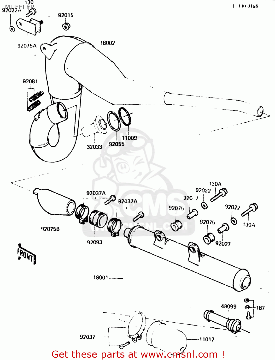 MUFFLER KDX250-C3 1985 AUSTRALIA