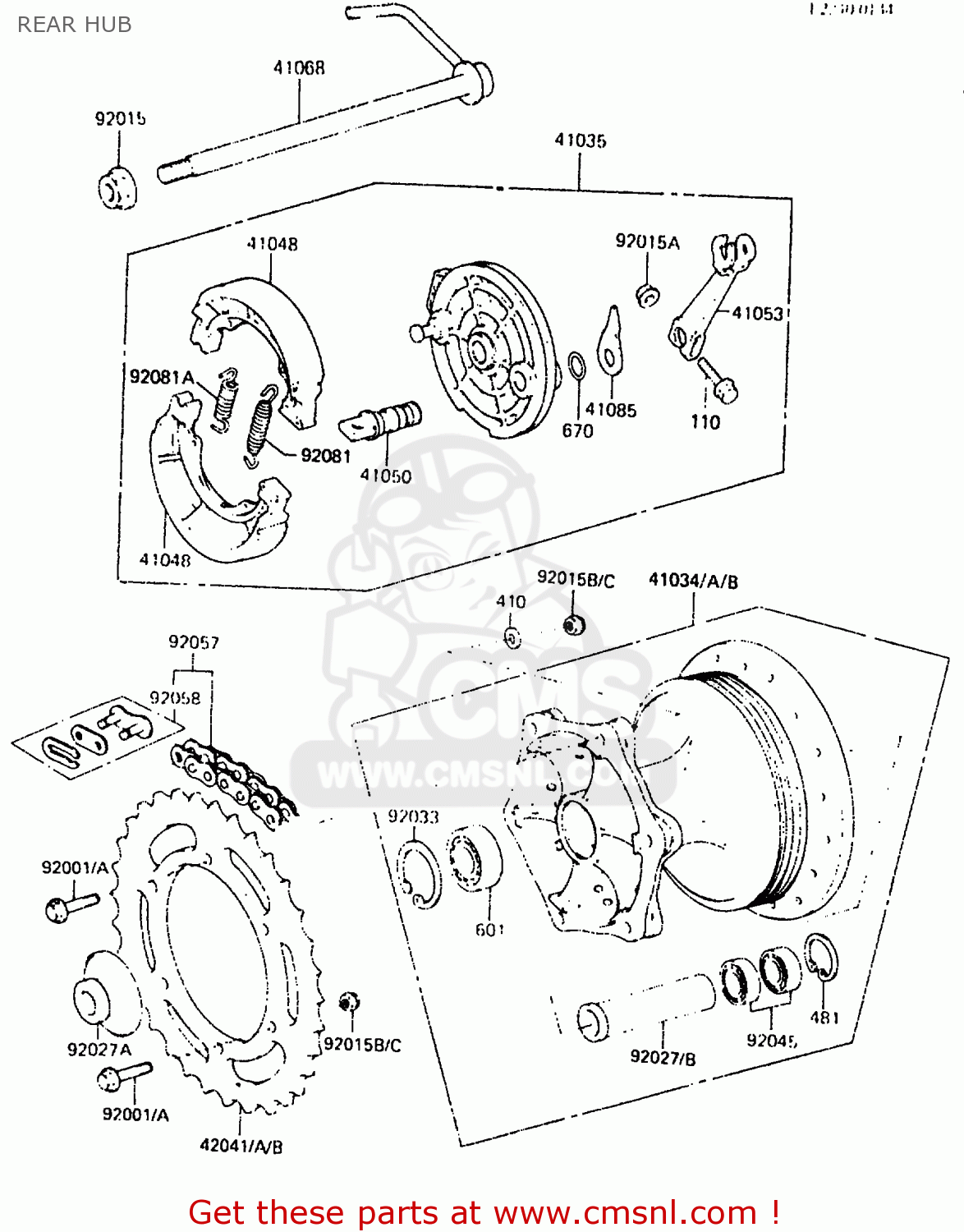 REAR HUB KDX250-C3 1985 AUSTRALIA