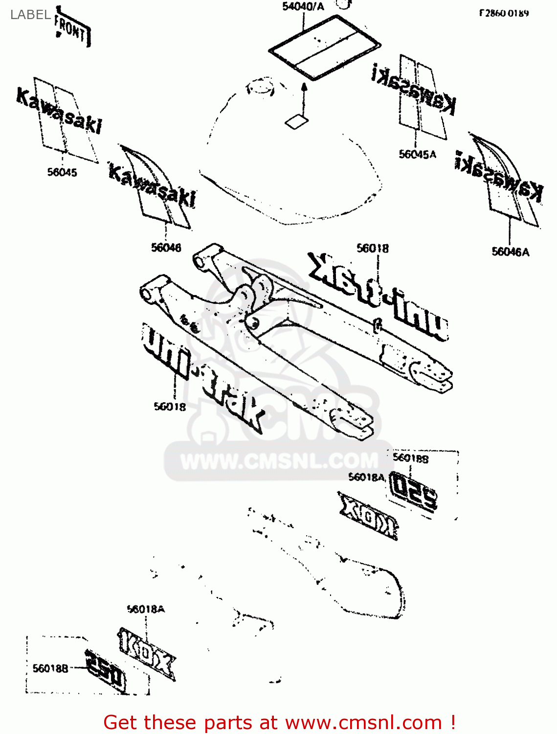 LABEL KDX250-C3 1985 AUSTRALIA