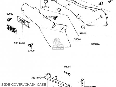 SIDE COVER/CHAIN CASE - KDX250-C3 1985 AUSTRALIA