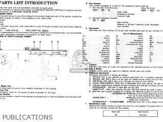 PUBLICATIONS - KDX250-C3 1985 AUSTRALIA