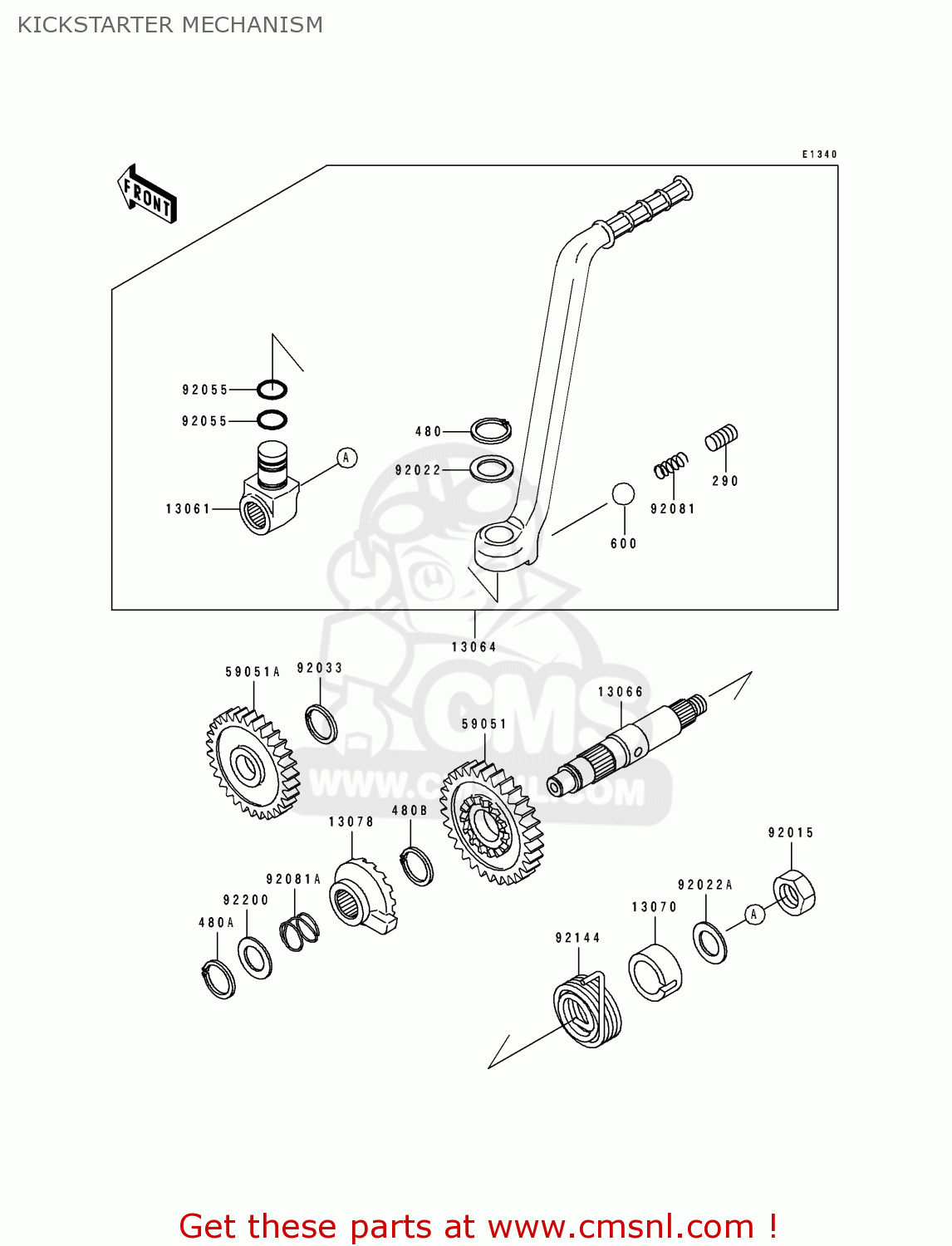 KICKSTARTER MECHANISM KDX250-D1 1991 UNITED KINGDOM AL