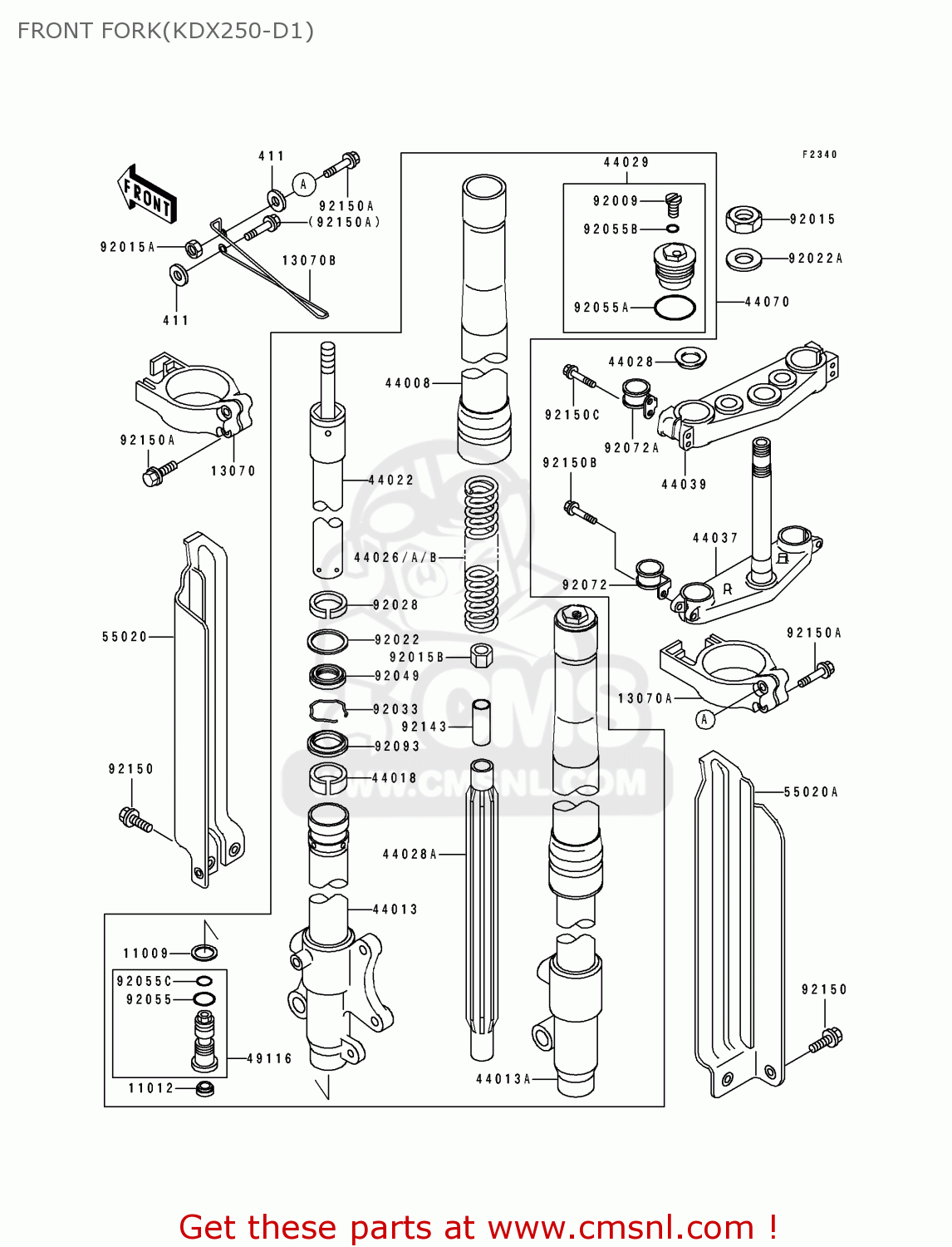 FRONT FORK(KDX250-D1) KDX250-D1 1991 UNITED KINGDOM AL