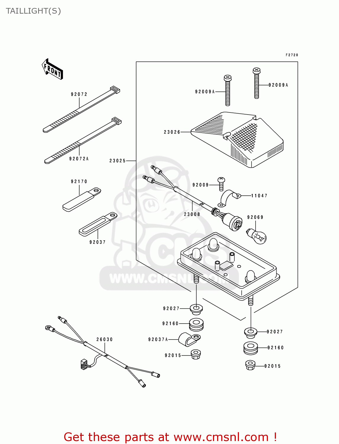 TAILLIGHT(S) KDX250-D1 1991 UNITED KINGDOM AL