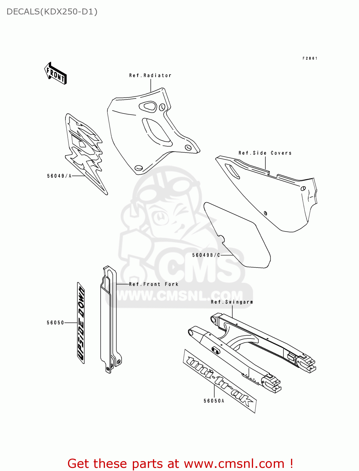 DECALS(KDX250-D1) KDX250-D1 1991 UNITED KINGDOM AL