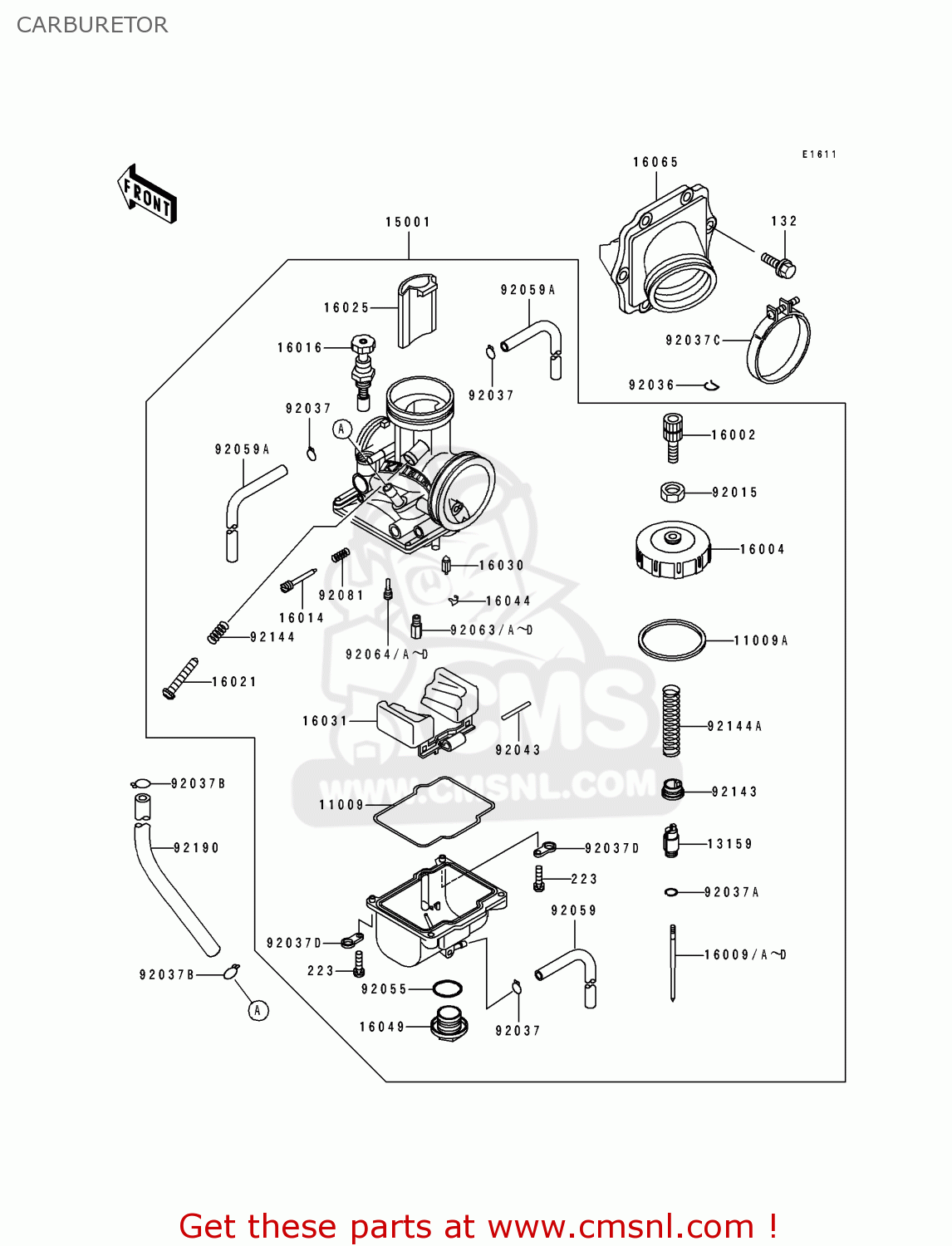 CARBURETOR KDX250-D1 1991 USA CANADA