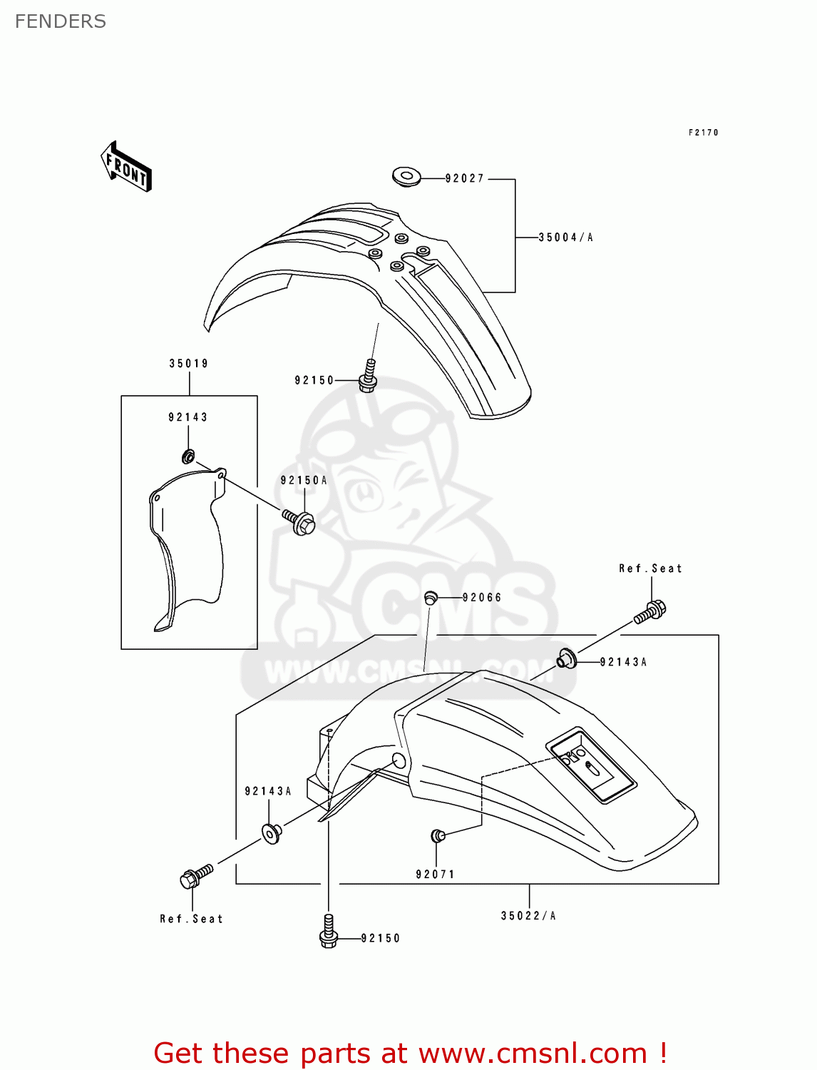 FENDERS KDX250-D1 1991 USA CANADA