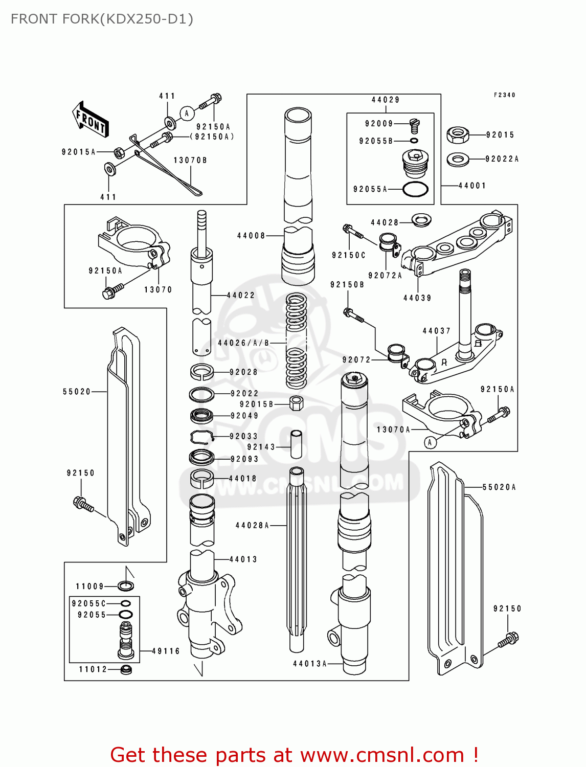 FRONT FORK(KDX250-D1) KDX250-D1 1991 USA CANADA