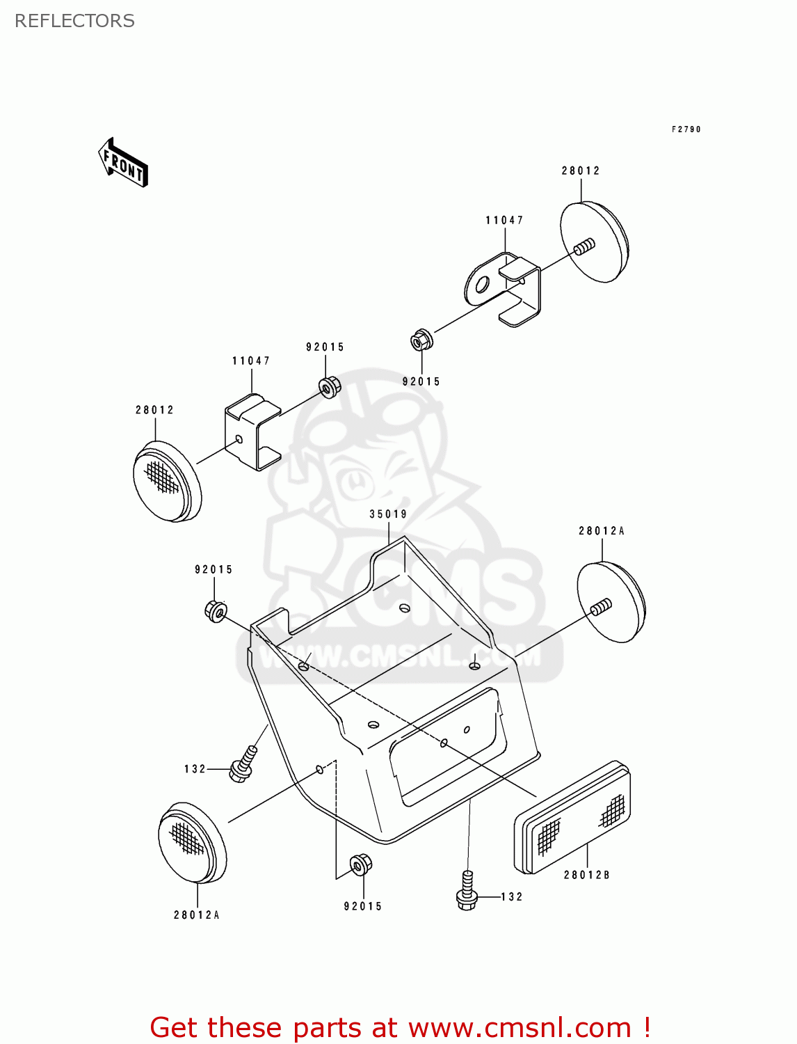 REFLECTORS KDX250-D1 1991 USA CANADA