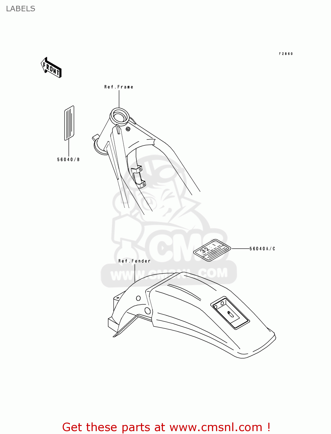LABELS KDX250-D1 1991 USA CANADA