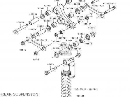 REAR SUSPENSION - KDX250-D1 1991 USA CANADA