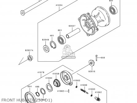 FRONT HUB(KDX250-D1) - KDX250-D1 1991 USA CANADA