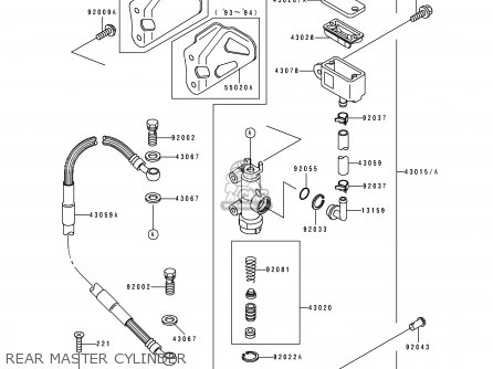 REAR MASTER CYLINDER - KDX250-D1 1991 USA CANADA