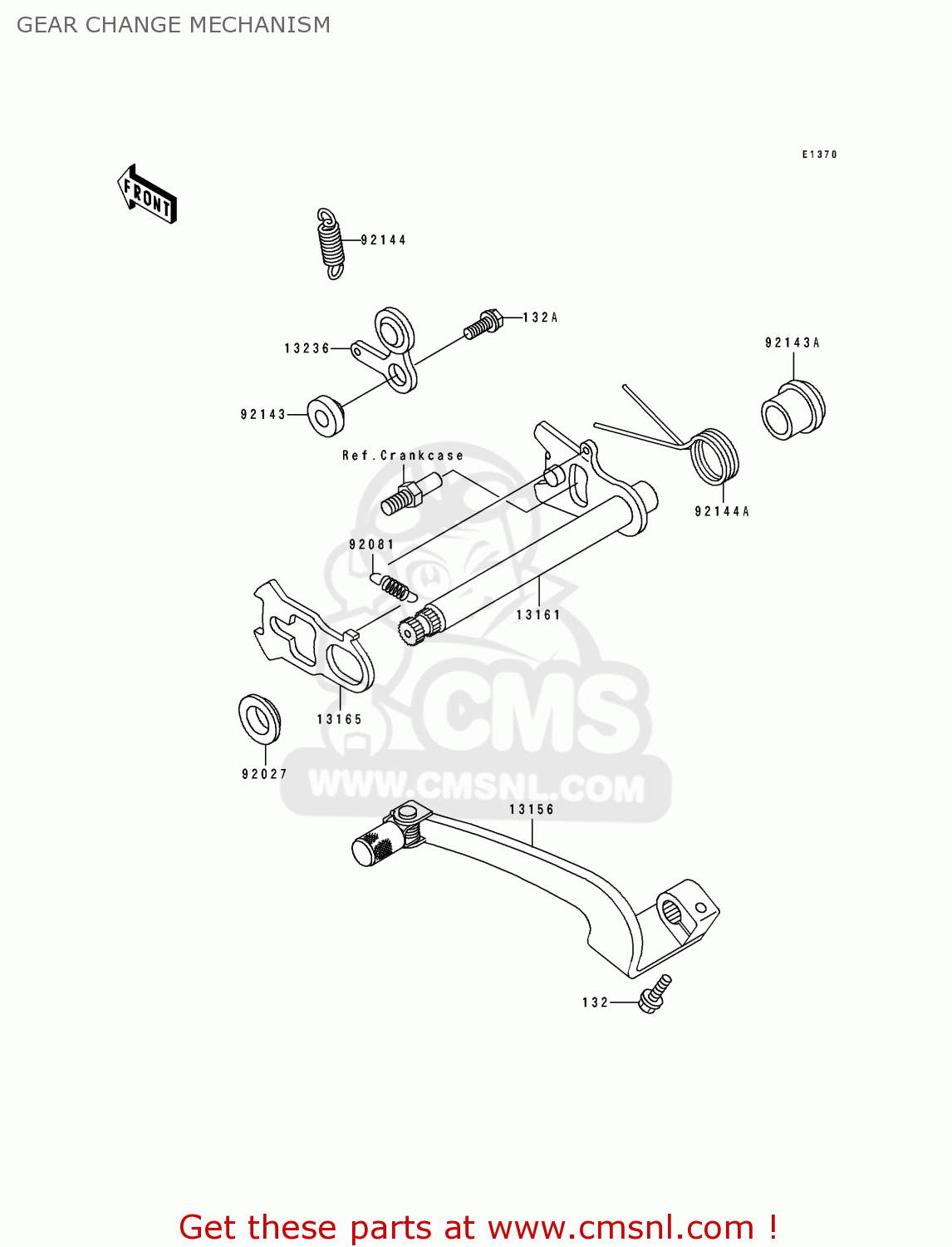 GEAR CHANGE MECHANISM KDX250-D2 1992 AL